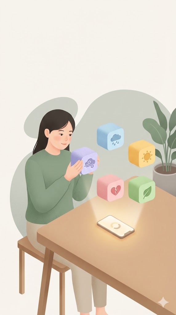 Melou sorting feelings — unpack the pressure one piece at a time